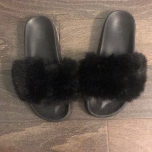Urban outfitters furry slides